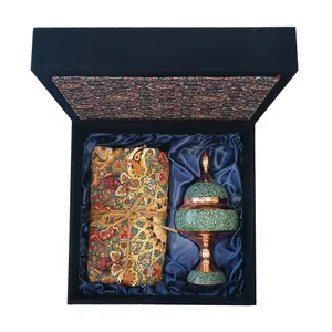 ست هدیه مدل شکلات خوری فیروزه و ترمه کد 0041