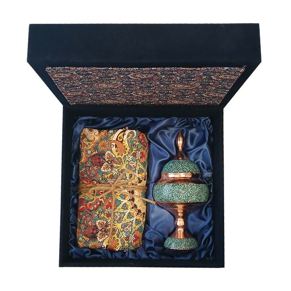 ست هدیه مدل شکلات خوری فیروزه و ترمه کد 0041