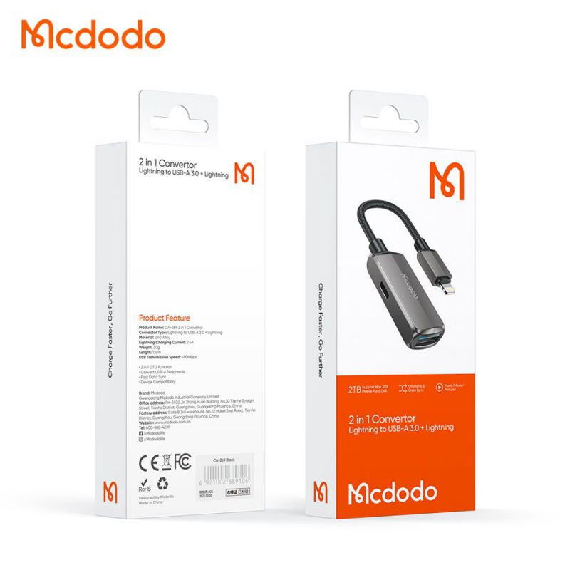 مبدل لایتنینگ به USB3.0 / لایتنینگ مک دودو مدل CA269