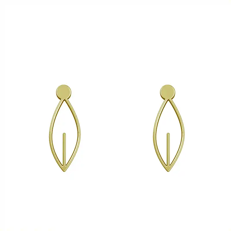 گوشواره طلا 18 عیار زنانه مدوپد مدل برگ کد GA1-15960