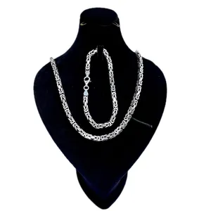 نیم ست نقره مردانه مدل کرال درشت