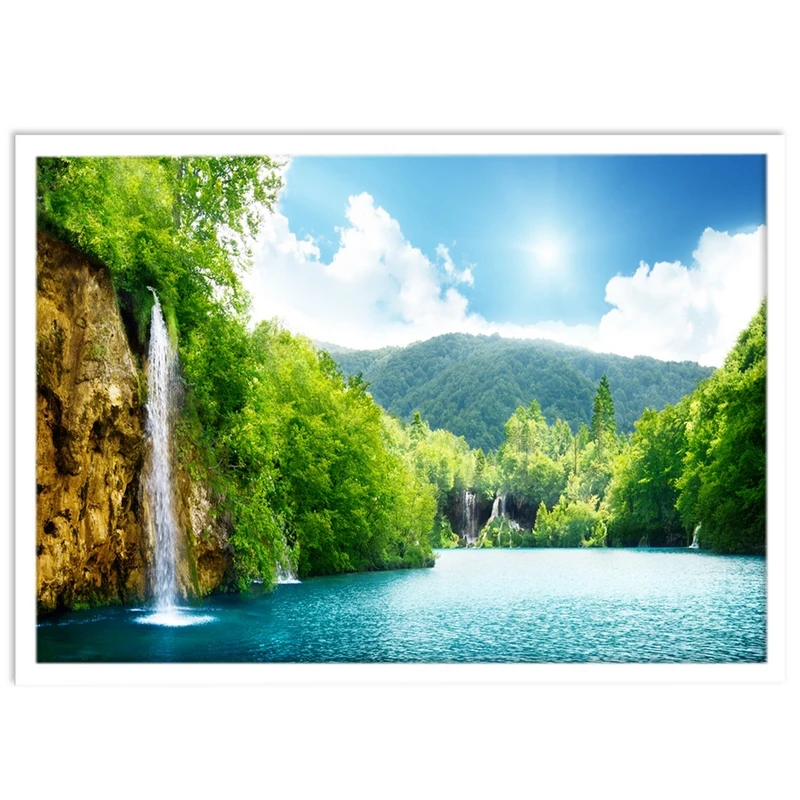 تابلو نوری بکلیت طرح طبیعت آبشار و رودخانه مدل W-S1380