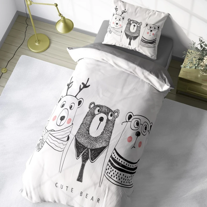 سرویس خواب 1 نفر 4 تکه مدل خرس های زمستونی کد 1014