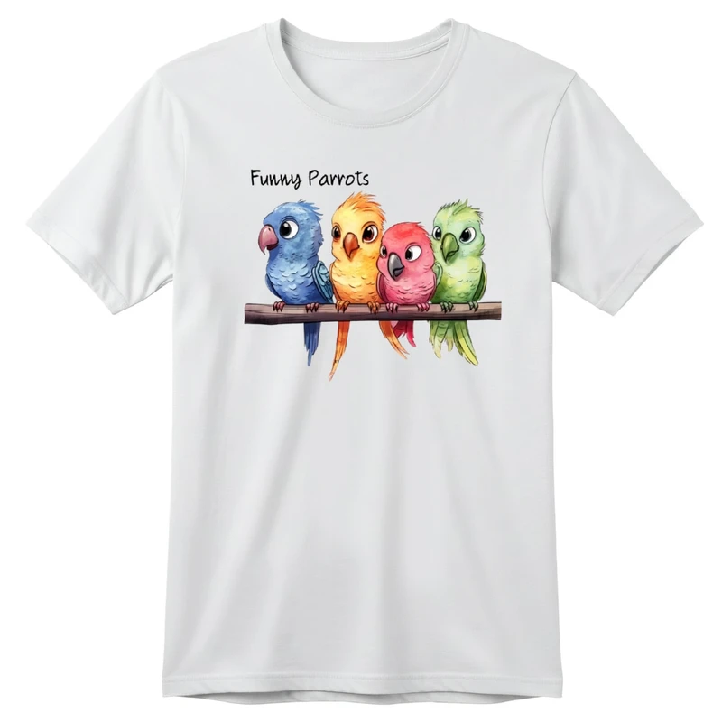 تی‌شرت آستین کوتاه بچگانه مدل پرنده ها کد v1 