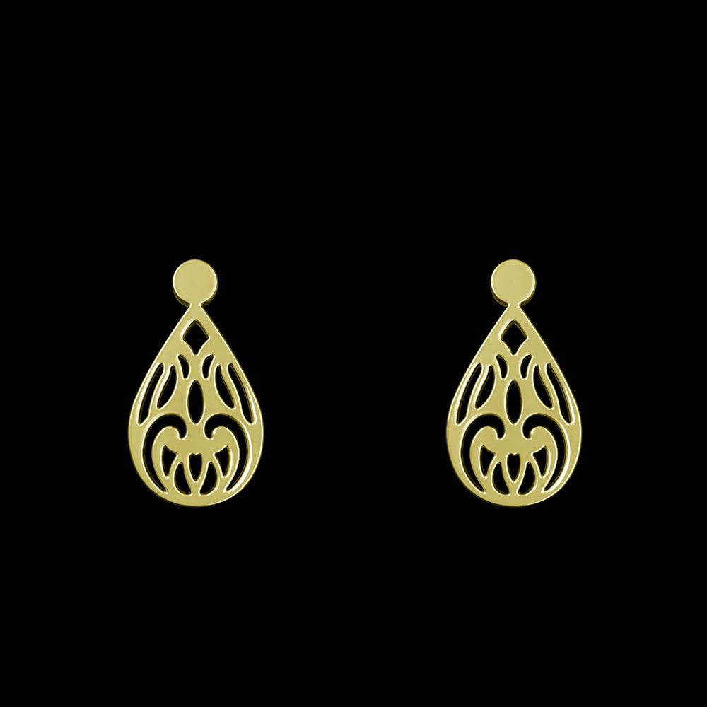 گوشواره طلا 18 عیار زنانه مدوپد مدل هندسی کد GA1-11763 -  - 1
