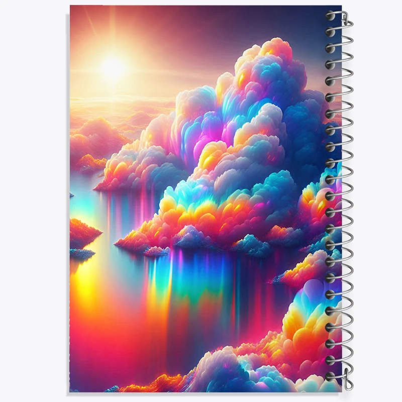 دفتر ژورنال نویسی 50 برگ خندالو مدل نقطه ای طرح ابرهای رنگی کد N3343