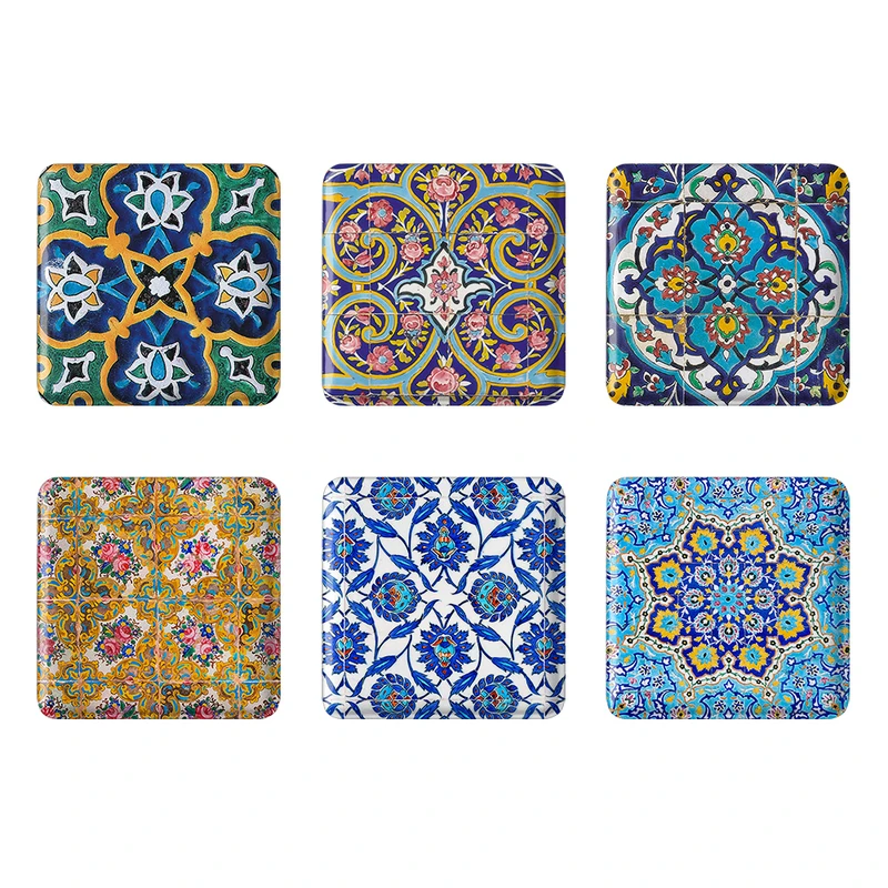 مگنت خندالو مدل کاشی کد 97A مجموعه 6 عددی