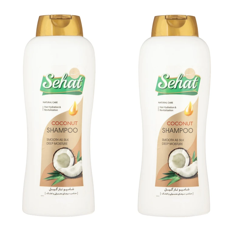 شامپو مو صحت مدل نارگیل مناسب برای موهای معمولی و خشک حجم 1000 میلی لیتر مجموعه دو عددی
