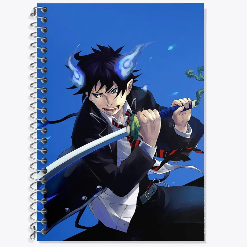 دفتر زبان 50 برگ خندالو مدل سه خط طرح رین انیمه جنگیر آبی کد 16355