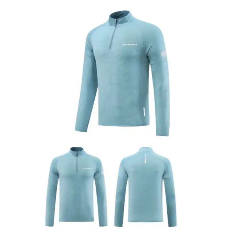 تی شرت کوهنوردی مردانه مدل نیم زیپ