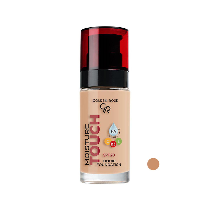 کرم پودر مایع آبرسان SPF20 گلدن رز مدل Moisture Touch شماره 112 مناسب برای انواع پوست حجم 30 میلی لیتر