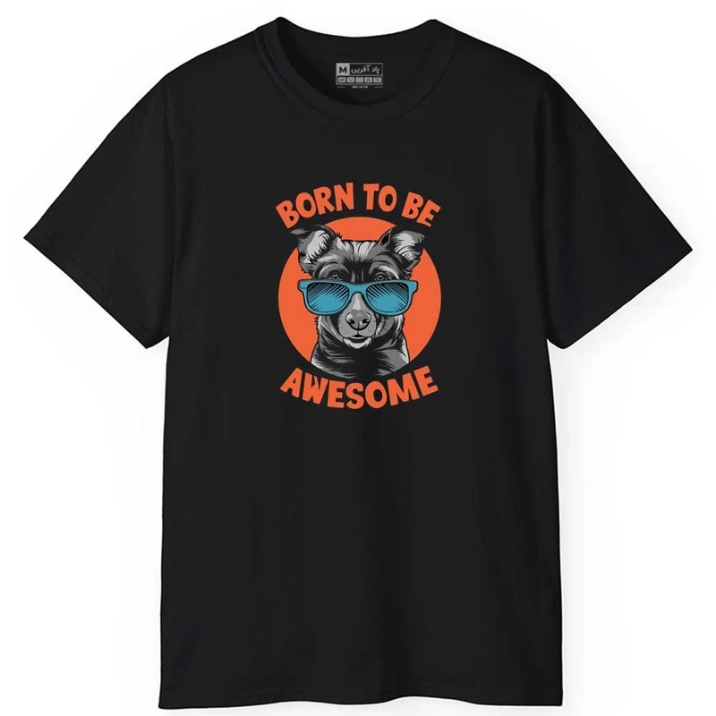 تی شرت آستین کوتاه مردانه پاد آفرین مدل اسپرت نوشته دار طرح لاما باحال کد 0897