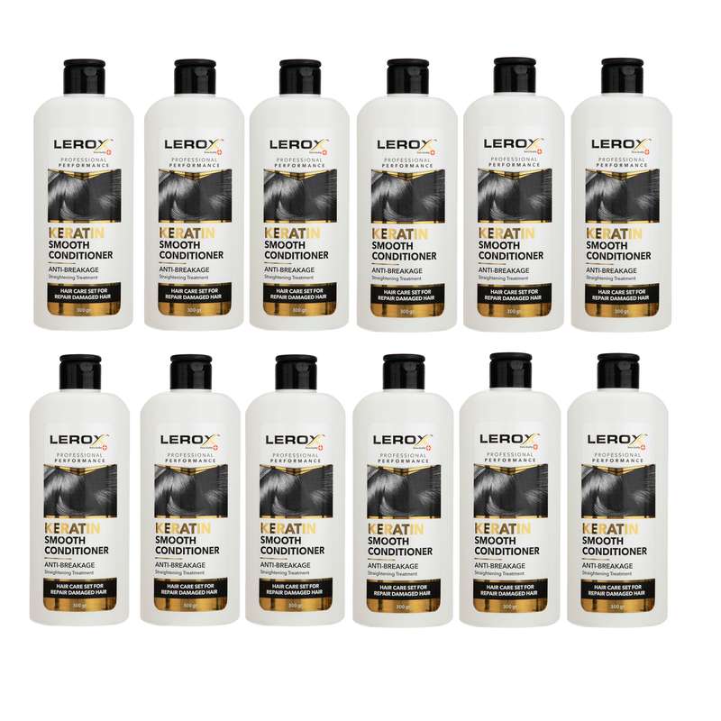 نرم کننده مو لروکس مدل Keratin حجم 300 میلی لیتر مجموعه 12 عددی