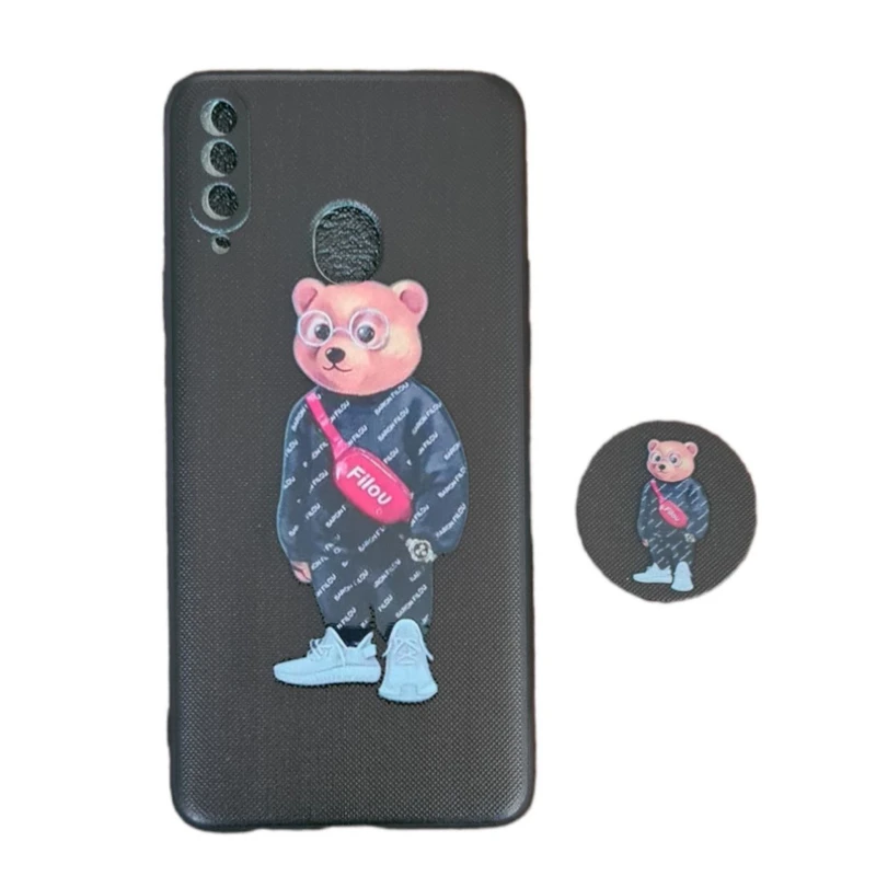 کاور طرح خرس کد 320 مناسب برای گوشی موبایل سامسونگ Galaxy A20s به همراه پاپ سوکت
