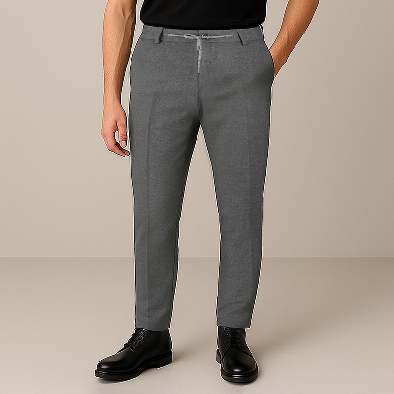 شلوار جذب مردانه کروم مدل پارچه ای 2322513 رنگ ذغالی