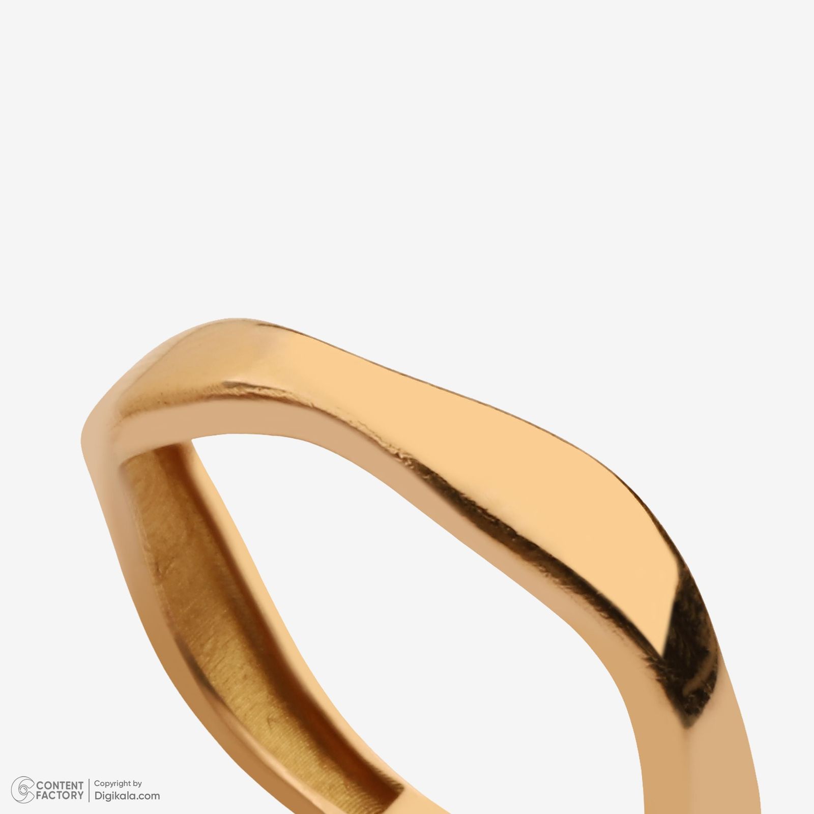 انگشتر طلا 18 عیار زنانه حافا گلد مدل منحنی کد r008 سایز 53 -  - 4