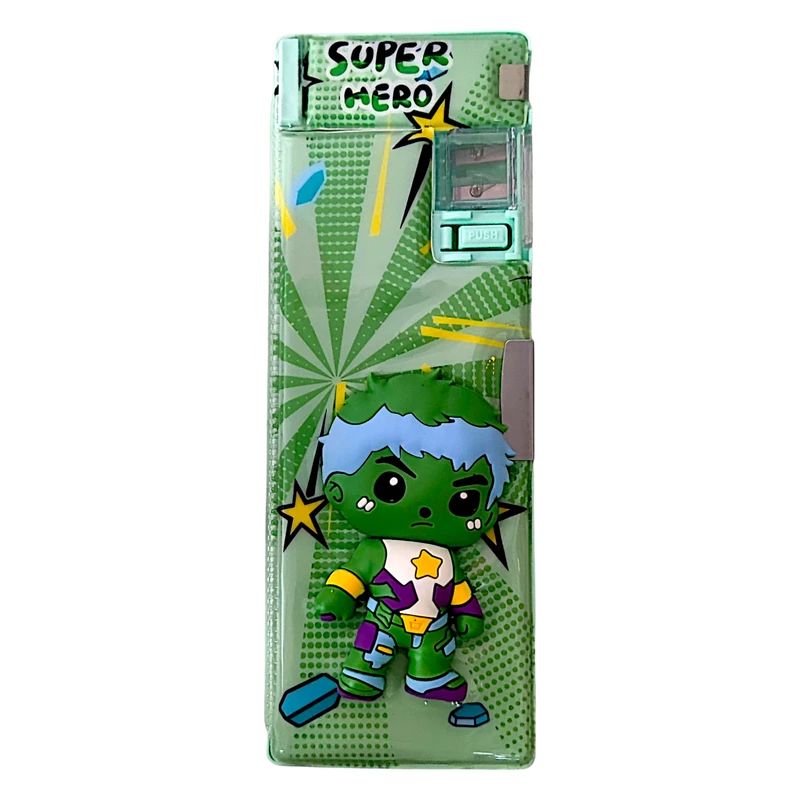 جامدادی مدل مگنتی اسکویشی دار طرح پسر قهرمان کد 9834954