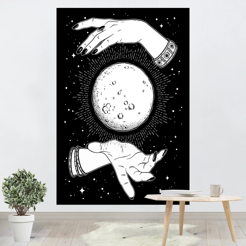 پوستر پارچه ای طرح کره و دست کد 0026