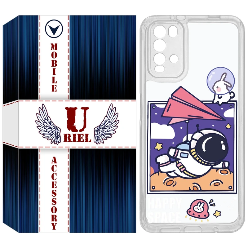 کاور یوریل مدل Clear کد 22 طرح فضانورد مناسب برای گوشی موبایل شیائومی Redmi 9T / Poco M3