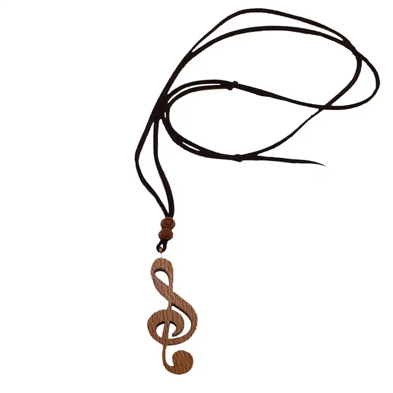 گردنبند مدل چوبی طرح نت موسیقی کد 022