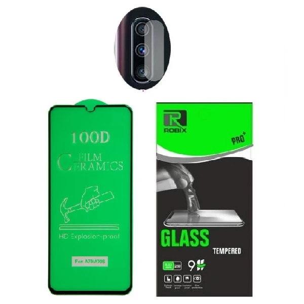 محافظ صفحه نمایش روبیکس مدل CR-A70مناسب برای گوشی موبایل سامسونگ Galaxy A70 به همراه محافظ لنز دوربین