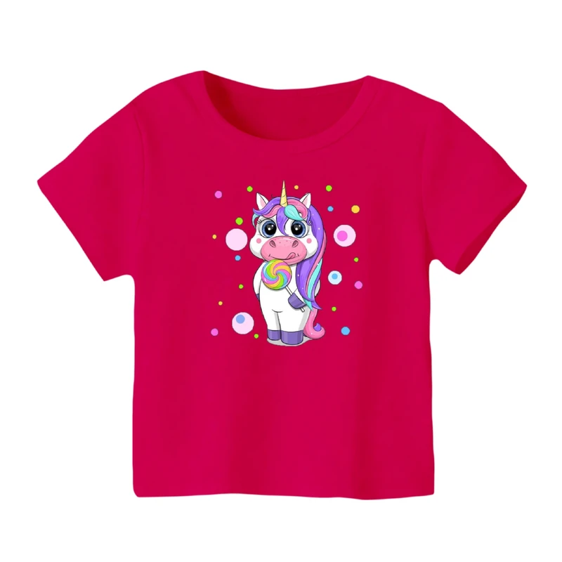 تی شرت آستین کوتاه بچگانه مدل یونیکورن کد ۴۵