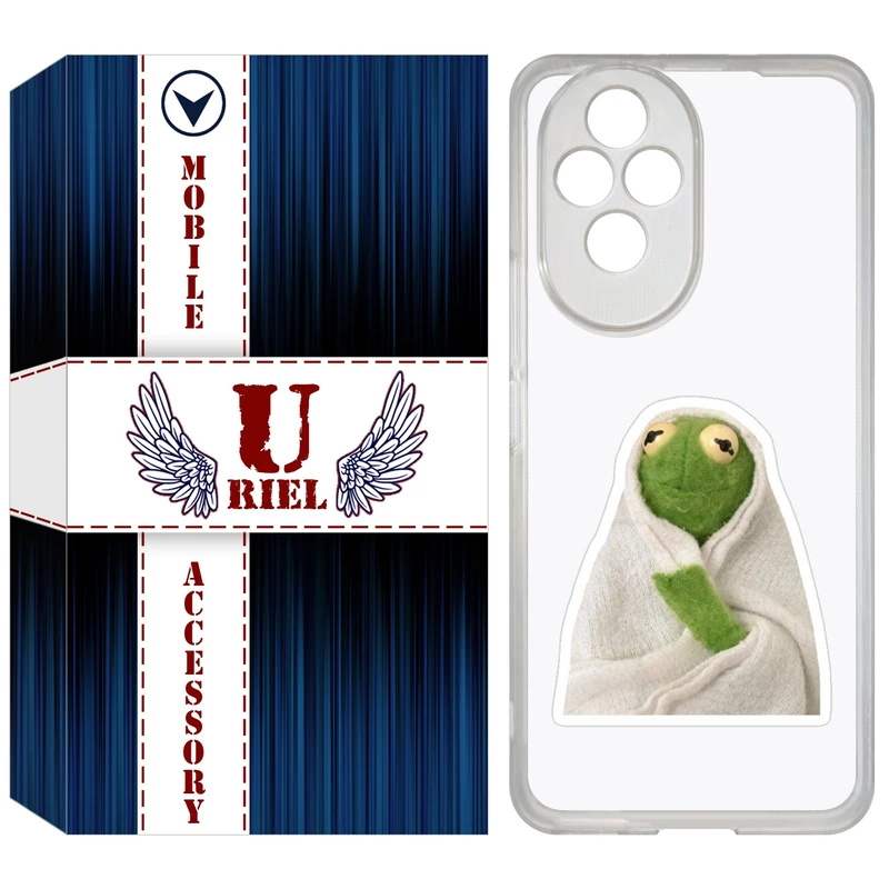 کاور یوریل مدل Clear کد 82 طرح قورباغه مناسب برای گوشی موبایل آنر 200