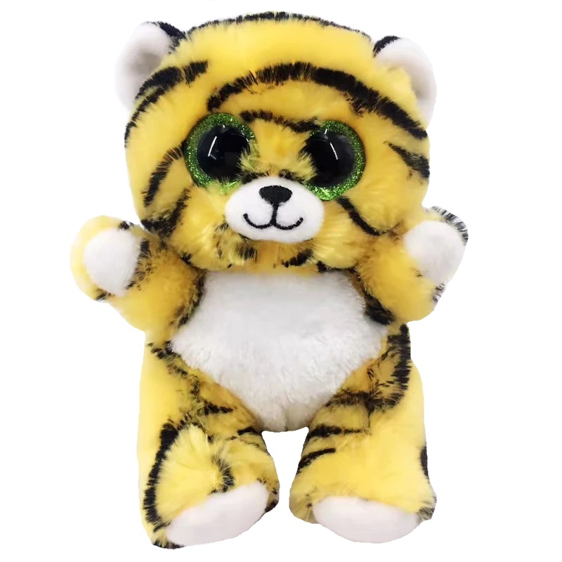 عروسک طرح ببر چشم تیله ای مدل Glitter Eyes Tiger ارتفاع 16 سانتی‌متر