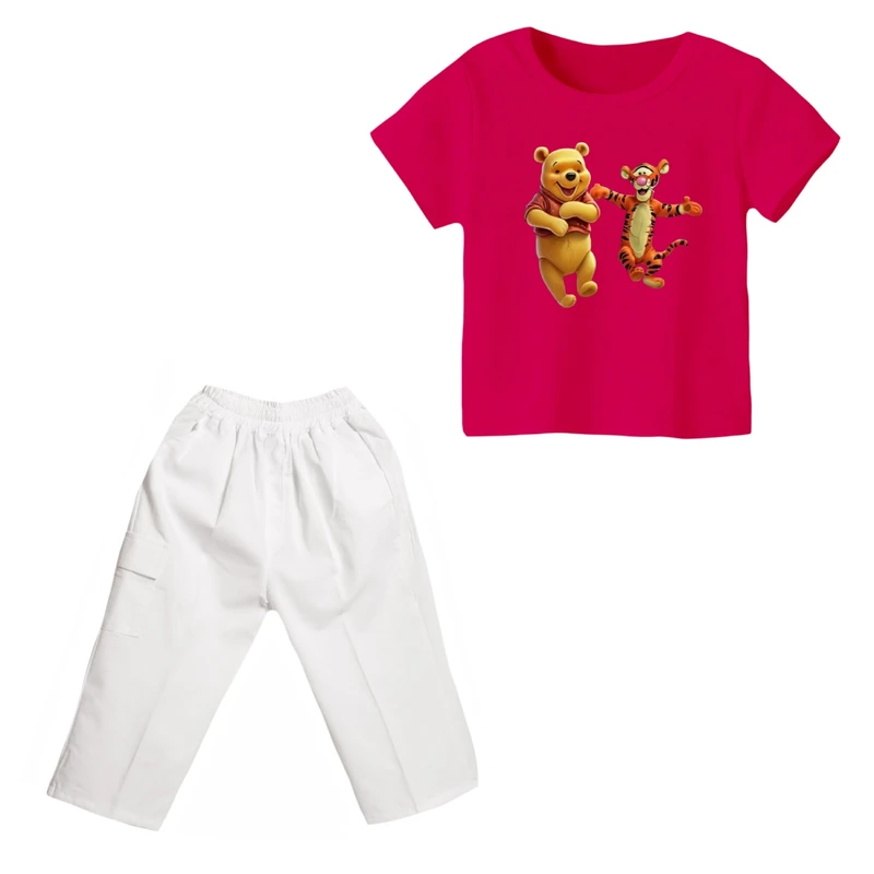 ست تی شرت و شلوارک دخترانه مدل پو کد ۶۴