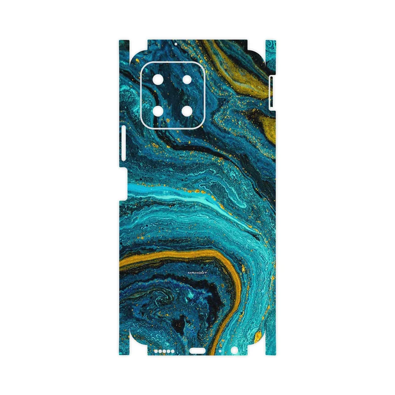 برچسب پوششی ماهوت مدل Turquoise marblewith golden streaks-FullSkin مناسب برای گوشی موبایل آنر X6