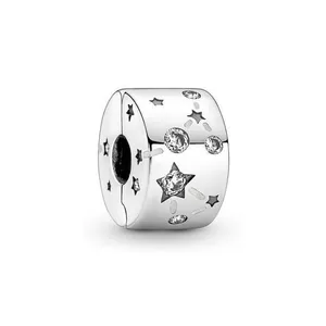 آویز گردنبند نقره زنانه پاندورا مدل Stars & galaxy clips 65215