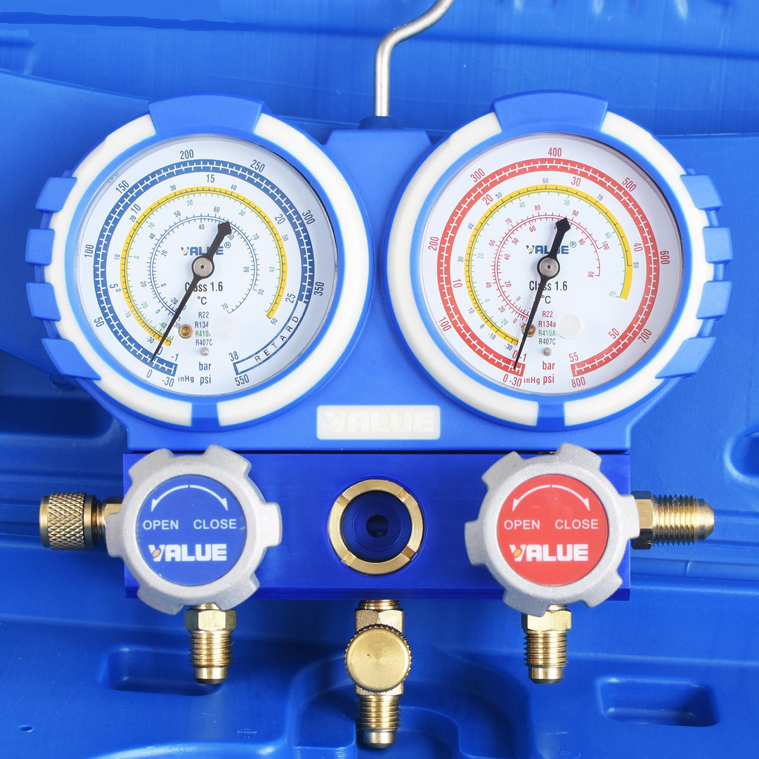 گیج فشار ولیو مدل منیفولد سرویس مدل VMG-2-R410A-B گیج فشار ولیو مدل منیفولد سرویس مدل VMG-2-R410A-B