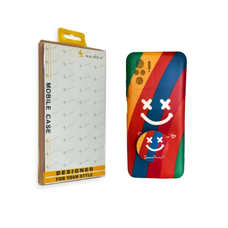 کاور هوآنمین مدل HN طرح EMOJI مناسب برای گوشی موبایل شیائومی Poco M5S / Redmi Note 10 4G / Redmi Note 10s به همراه پاپ سوکت