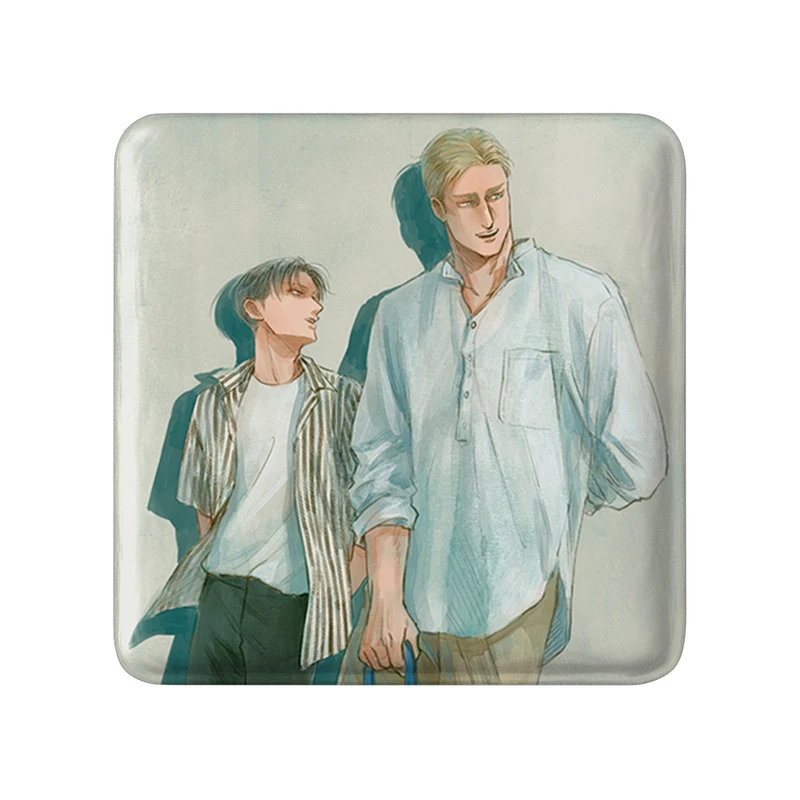 مگنت خندالو طرح اروین و لیوای انیمه اتک آن تایتان Attack on Titan مدل مربعی کد 18618