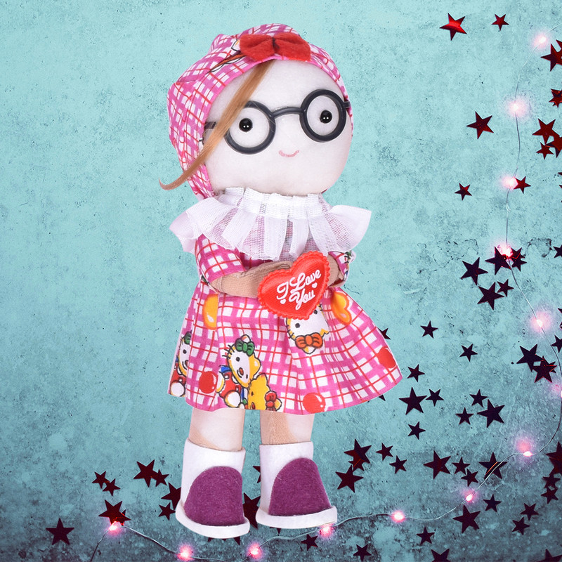 عروسک مدل دختر روسی طرح عینکی کد 0850 ارتفاع 23 سانتی متر