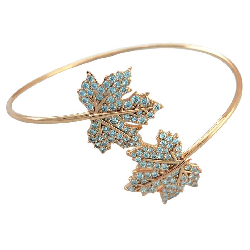 دستبند النگویی زنانه ژوپینگ مدل برگ کد B4056