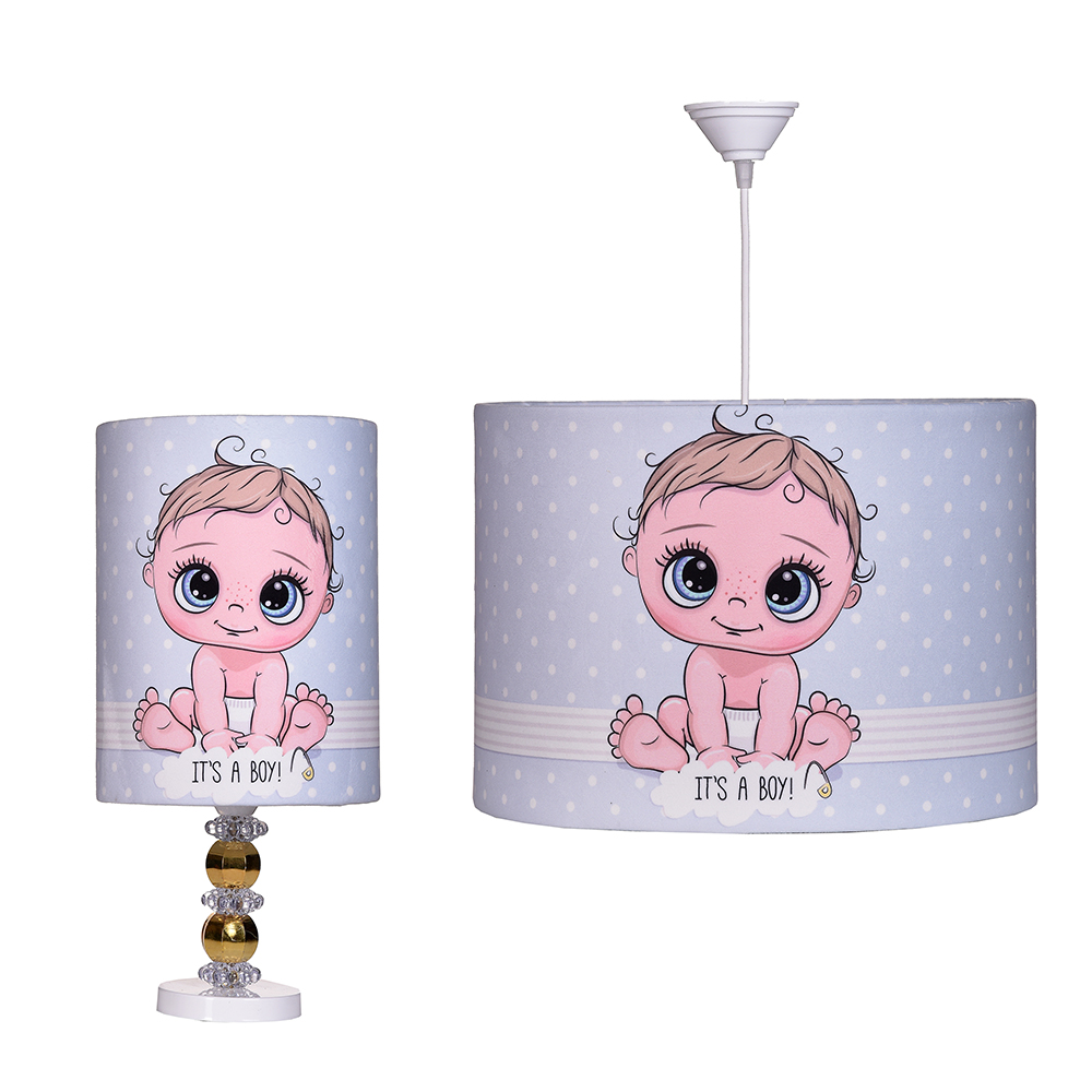 لوستر کودک مدل پسر نوزاد تازه متولد به همراه چراغ خواب رومیزی