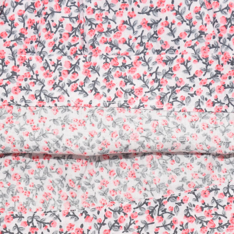 عکس شماره 7 : پیراهن آستین تا روی شانه دخترانه گنجشکک مدل پوپلین تابستانه طرح شکوفه بهار