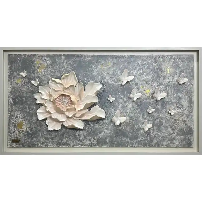 تابلو برجسته مدل گل و پروانه