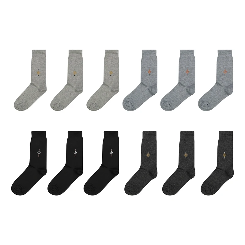 جوراب ساق بلند مردانه مدل Nano بسته 12 عددی