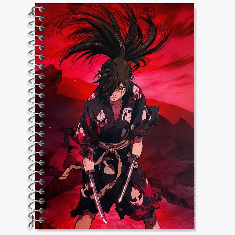 دفتر زبان 50 برگ خندالو مدل سه خط طرح هیاکومارو انیمه دورورو Dororo کد 28588