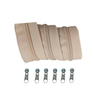 زیپ مدل kiazipN5G طول ۵ متر به همراه سرزیپ بسته ۶ عددی