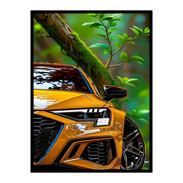 تابلو نوری بکلیت طرح مدرن خودرو و ماشین مسابقه مدل B-bu7521 فریم مشکی