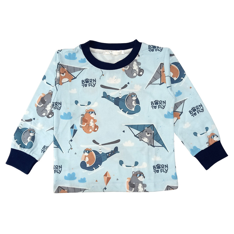 ست سویشرت و شلوار پسرانه مدل خرس و پرواز کد 3607