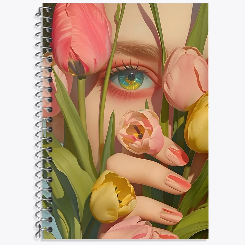 دفتر زبان 50 برگ خندالو مدل دو خط طرح دخترانه کد N4640