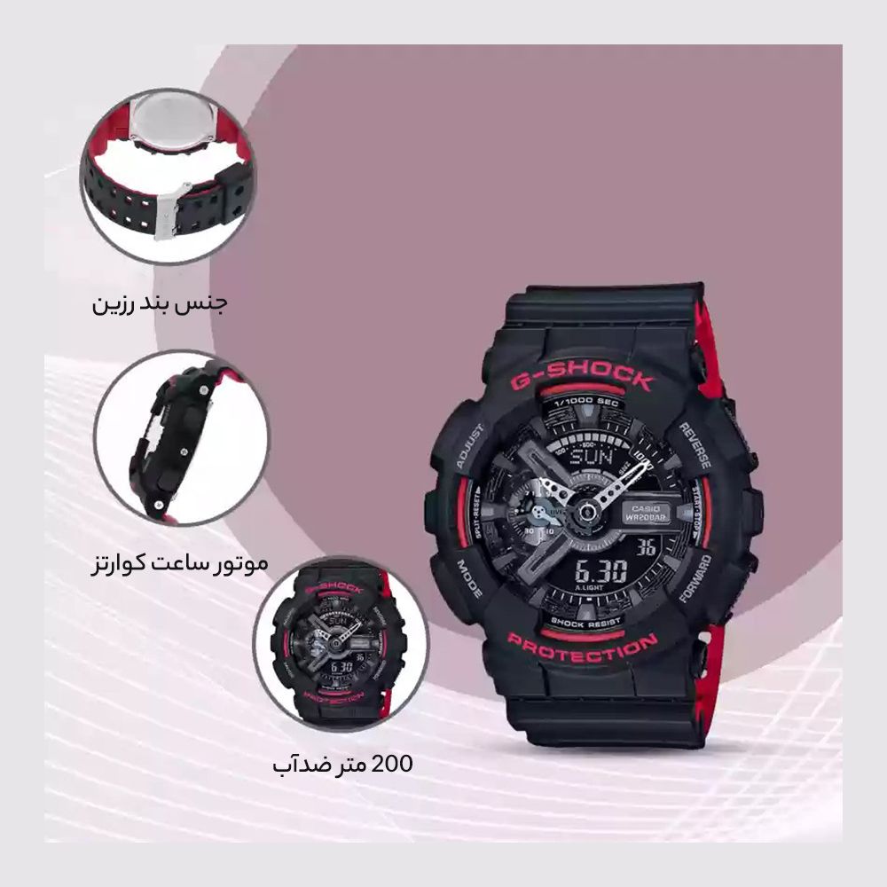 ساعت مچی دیجیتال کاسیو مدل GA-110HR-1ADR - - 9