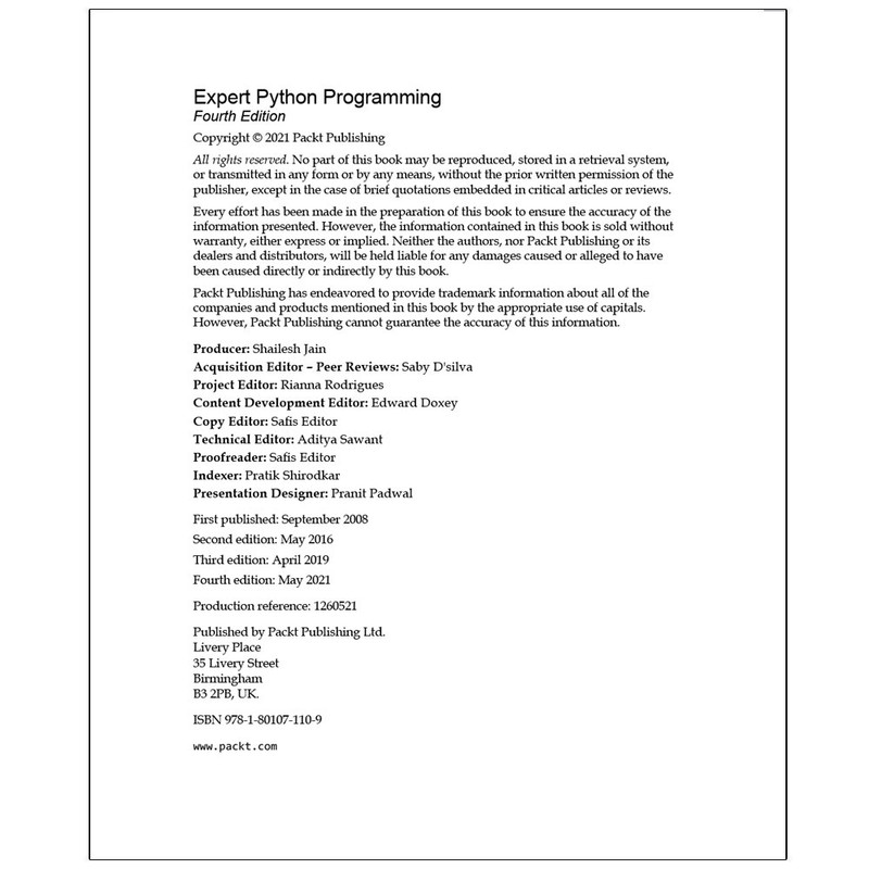 قیمت و خرید کتاب Expert Python Programming Fourth Edition اثر Michal ...