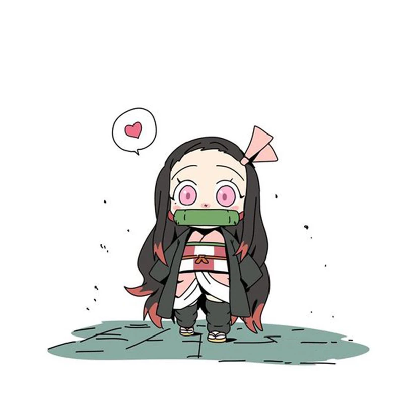 استیکر لپ تاپ و موبایل مدل انیمه طرح شیطان کش نزوکو کامادو demon slayer nezuko kamado کد 203