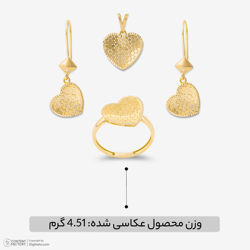 نیم ست طلا 18 عیار زنانه طلای صداقت مدل 4215-NI-DL1-4.51