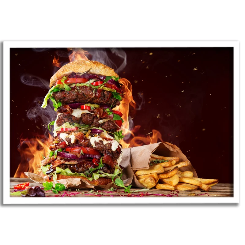 تابلو نوری بکلیت طرح ساندویچ و فست فود مدل W-S65